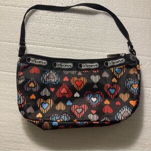 Le SportSac Black Colorful Hear Print Bag